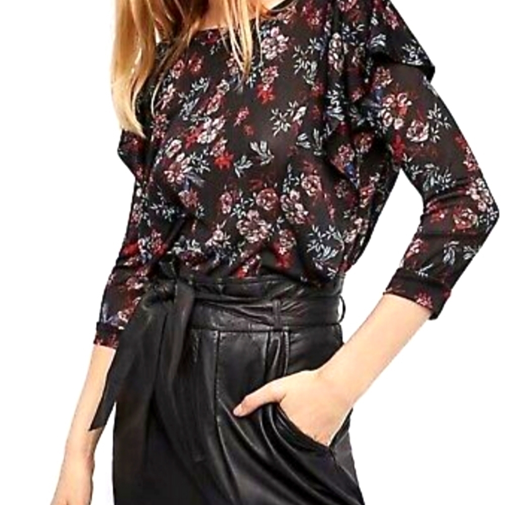 Free People Dock Street Top Shirt black size small